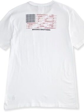 Brooks Brothers rowing theme pocket t shirt sz M